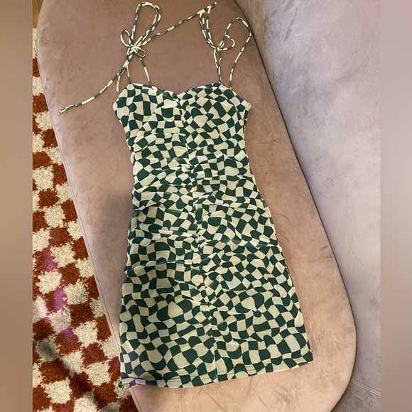 Printed Mesh Ruched Mini Dress - Picture 3 of 3